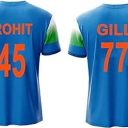 India ODI Jersey Blue Jersey (Rohit 45 & Gill 77) 2025 for Kids,Men,Boys-image-85