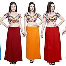 Cotton Petticoat for Sarees – Soft & Breathable Full-Length Petticoat with Drawstring Closure, Ideal Undergarment for Sarees, Comfortable (Multicolor,Pack of-5) (XB) Multicolour-image-17