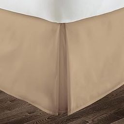 Box Pleated Bedskirt - Split Corner Bedskirt Queen Size - Luxury Pleated Dust Ruffle Bedskirts - 600 Brushed Microfiber Bedskirts - 10 Inch Drop Queen Box Pleated Bed Skirt, Beige-image-96