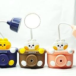 FUBIX Cute Animal Table Lamp - Rechargeable Desk Lamp with Pen Holder & Sharpener, Study Desk Light for Study Room/Home/Office (Color as per Stock)-image-90