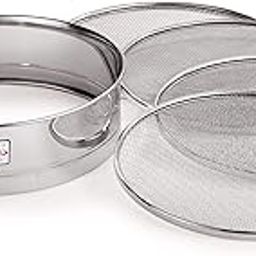 4 in 1 Stainless Steel Interchangeable Sieve Set of 5 Flour Chalni Spices Food Strainers Atta Chalni Jaali Channi Atta Maida Strainer Silver-7