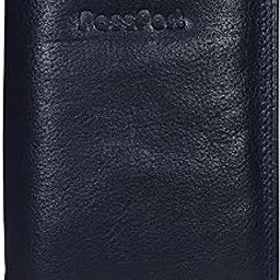 RFID Protected Genuine Leather Unisex Travel Wallet Passport Document Holder (Black)-image-25