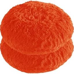 PICKKART Cushion Round Fur Pillow for Living Room Sofa Bedroom - Extra Soft Fluffy Stuffed Pillow, 16 x16Inch (Orange, 2)-image-5