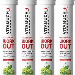 Vitamuch Energy,Electrolyte Effervescent Tablets | Caffeine 100mg, L-Taurine, Vitamin C, Sodium, Potassium, Magnesium | Hydration, Energy Booster | Lemon Flavour | (4)-image-78