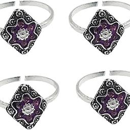Beautiful Comfortable And Designer Silver Toe Ring | Antique Design | Made Of Pure Silver | 4 Pieces Set | Element Collection-image-40