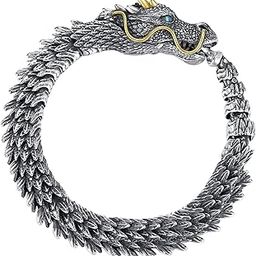 Retro Dragon Scale Bracelet Hip Hop Jewelry Chunky Fashion Bikers 20cm-image-43
