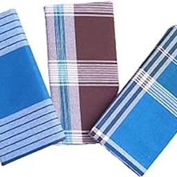KAKUMANU Men's Cotton Multi Color Lungis for Men 2 Meter (Set of 3, Multi Colour) Checks Colours-image-64