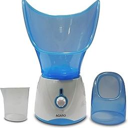 AGARO Aura Face Steamer, Vaporizer/Steam Inhaler with Facial mask and Nasal Mask, Rejuvenate Skin for Youthful Complexion, Deep Cleanse SPA, Prevents Breathing Disorders, sinusitis (Blue and White)-89