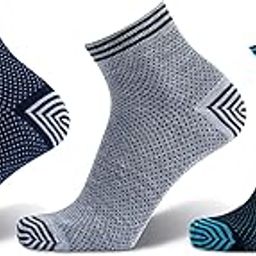 Ankle Length Cotton Socks For Men - Pack of 3 (Multicoloured)-image-59