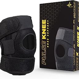 PulseKnee Adjustable Knee Brace Support with Open Patella - Neoprene Compression Knee Cap for Pain Relief, Arthritis, Meniscus Tear, ACL, Ligament Injury, Running, Gym, Sports, Workout – Unisex-0