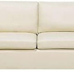 ESPOSENDE OSENNS0023 3 Seater Sofa Premium Leatherette Solid Sal Wood Frame High-Density Foam Seating Ideal for Living Room, Office & Hall Off White 73x32x32 Inches-image-78