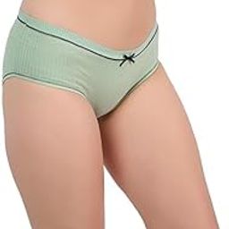 Women's Full Brief Panties – Smoothing Microfiber & Cotton Mid Waist Hipster Underwear| Soft & Seamless Smoothing Panty(Pack of 1)(Green Free Size)-image-18