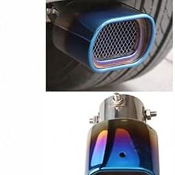 CARIZO Car 60mm Inlet Single Exhaust Muffler Tip Burnt Blue TF-8924-B, Stainless Steel Finish, High-Performance Car Exhaust Upgrade Compatible with Hyundai Verna Transform-30