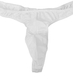 Mens G-String Stretch Pouch Thong Underwear Brief - White-picture-51
