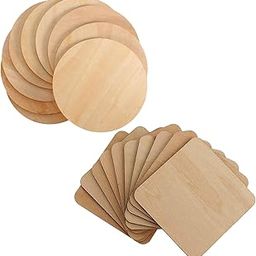 Berrybox Combo (4+4) MDF Art Craft Coaster 4" Inch Square + Round Shape Coasters Plain Wood Blank Cutouts for Tea Coffee Christmas Painting Slice Resin Mandala Arts Work & Decoration | Thickness:3 mm-image-96