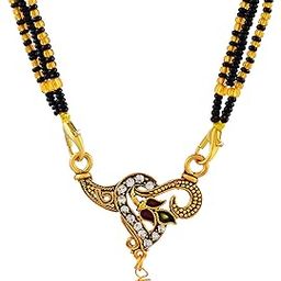 Gold Plated Brass Multicolor Enamel and Sparkling Cubic Zirconia (CZ) Stones Mangalsutra-9