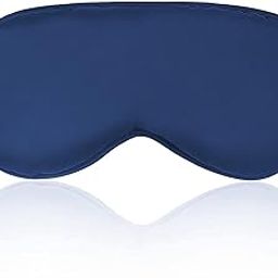 SILENCIO Mulberry Silk Eye Mask for Sleeping with Adjustable Strap Soft Sleeping Mask Blind Fold for Smooth & Comfortable Sleep Travelling Sleep Mask Pad for Girls Sleeping Eye Mask Blind Folds for Sleeping (Blue)-picture-3
