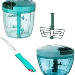 Trendy Chopper Combo of 450ml + 1000ml Fruits and Vegetables Dori Chopper with Free Stainless Steel Kitchen Knife Pack of (2)-image-56