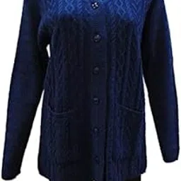 lady willington Women's Wool V-Neck Cardigan (PUREWOOLRAINBOWSEMICOTTYL_Navy_4XL)-picture-32