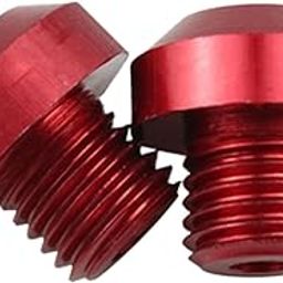 ATORSE® 2 Pcs M10X1.25 Rearview Mirrors Thread Hole Plug Screw Bolts Red Positive-18
