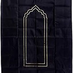 Polyester Portable Travel Pocket Size Rectangular Prayer Mat Safari Janamaz (Polyster, Black, 69X110 Cm, Pack Of 1)-24