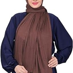 Markaz Hijab Women's Polyester Fabric Solid Pattern Suitable for Daily, Casual, Office wear Namaz Makhna Hijab Free Size, Brown-image-46