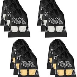 Shoe Storage Bags for Travel – Multipurpose Shoes Cover Bags for Gym & Luggage – Set of 12 Reusable Shoe Pouches (31x41 cm), Black-image-70