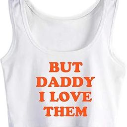 But Daddy I Love Them Crop Top Sleeveless Crop Top Woman Cotton Tank Top Vest-image-17