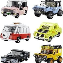ROYAL DEALS 6PCS Mini Cars Building Brick Sets, 3D Assembly Cars for Boys, Pull Back Car Building Blocks, Building Block Car Toys for Kids Age 6 7 8 9 10, (514 Pieces)-image-80