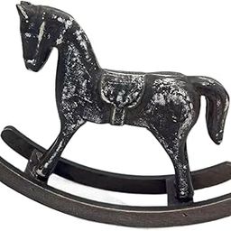 CALANDIS Wooden Rocking Horse Figurine Animal Sculpture for Bedroom Bookshelf Cabinet Black | Home & Garden | Home D?Cor | Figurines-image-43