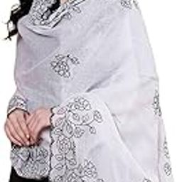 Women's Pure Cotton Dupatta with Floral Border Embroidery and Scalloped Edges-image-12