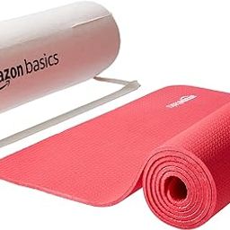 AmazonBasics Yoga Mat | 6 MM Thick Mat | Bag Included | Grippy Surface | Anti Slip Exercise Mat | TPE and EVA Material | Yoga Mat for Men & Women | Exercise Mat for Gym or Home (Red)-image-69