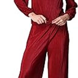 Casual Wrinkle Full Sleeves Off-Shoulder Top and Palazzo Co-ord Set for Women || Co-Ords Set for Women Stylish Western || Top and Palazzos Set for Women|| 2 Piece Set for Women-13