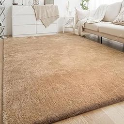 Carpet for Living Room, Bedroom & Hall Handmade Microfiber Thick Soft & Plush Fluffy Anti Skid Solid Plain Beige Shaggy Rugs for Living Room 3x5 Feet Small Carpet-image-33