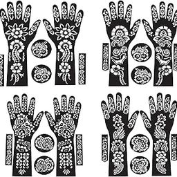 KICKWIX Tattoo Sticker Latest Wedding Mehandi Design Stencils Temporary Tattoo for Girls, Womens, Kids, Unisex Easy to Use in Just 4 Steps-47