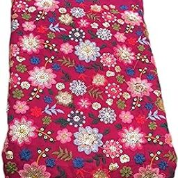 Georjet multicolour embroidery work fabric for blouse, (42 inches width)-19