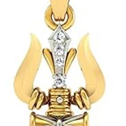 925 Sterling Silver Gold Plated Trishul & Damroo Pendant for Men & Women With Cable Chain | Pure Silver Religious Locket for Good Health & Wealth-12
