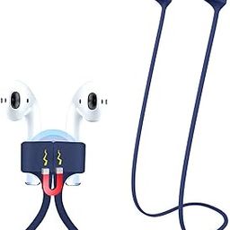 LIRAMARK Magnetic Anti-Lost Strap Silicone Rope Wire Cable Connector String for AirPods Pro/Aipods Pro 2 / Airpods 1,2&3 / Earbuds (Midnight Blue)-picture-20