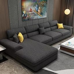 EverCozy Italino 5 Seater Luxurious L Shape Fabric Sofa Set (Left Side Lounger, Dark Grey) | 5 to 6 Person Wooden Corner Sofa Couch for Living Room Bedroom Home Hall Furniture | 1 Year Warranty-image-27