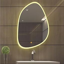 NABAB®Glass Wall Mounted Mirror with Light, 18X24 Touch Sensor Led Mirror for Wash Basin with 3 Color Lights (Warm + White + Natural Light) Decorative Bathroom Mirror, Rectangular-image-22