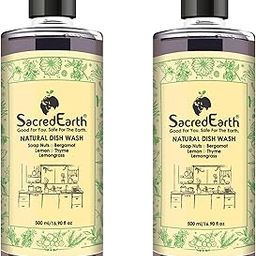 SacredEarth Natural Dish Wash Liquid with Soap Nuts, Lemon, Lemongrass, Thyme and Bergamot (500ml, Pack Of 2)-image-46