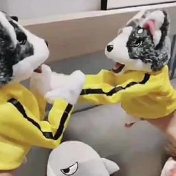 Interactive Husky Hand Puppet, Plush Talking Dog Toy with Yellow Outfit, Sound-Enabled Kids Game Puppet-20