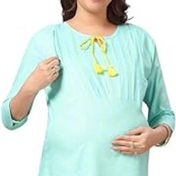 Maternity Kurti Top in Soft Fabric with Concealed Zip for Easy Feeding Post Maternity-image-41