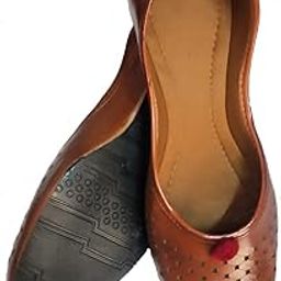 Women's and Girl's Stylish Ethnic Shoes Rajasthani Jutti, Mojari, (Brown) - (Pair of 1)-image-91
