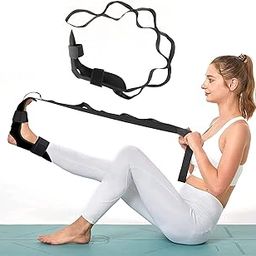ELOTES Yoga Belt Stretching yoga stretching belt for exercise leg foot calf stretcher strap with 5 loop Foot and Calf Stretcher-Stretching Strap Yoga Foot & Leg Stretch Strap Rehabilitation Training-image-4