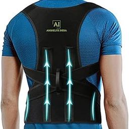 Unisex Posture Corrector With Adjustable Straps | Back Support Straightener, Improve Hunchback, Shoulder & Back Pain with Two Metallic Plates at back For Best Support-Free Size-15
