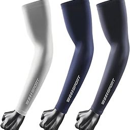 UV Sun Protection Arm Sleeves, 3Pairs UPF 50 Sports Compression Cooling Sleeve Compression Arm Sleeves for Men Women Golf Cooling Sleeves for UV Sun Protection Sport-image-55