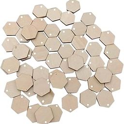 R H Lifestyle MDF Board with Hole MDF Boards for Art and Craft Small MDF Boards for Painting Lippan Art Board Wooden Coasters Wooden Keychain MDF Cutout (Pack of 50 Pcs, Hexagon)-image-84