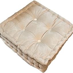 Floor Pillow Chair Cushion Square Floor Cushion for Yoga Balcony Living Room White | Ottomans, Footstools & Poufs | Furniture-image-22
