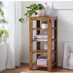RJKART Sheesham Wood Bookshelf for Study Room with 4 Tier Shelf Wooden Display Rack Bookcase for Home Office Library Living Room Furniture (Natural Finish)-picture-10